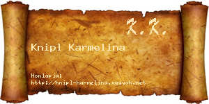 Knipl Karmelina névjegykártya